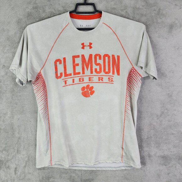 Men's Under Armour Performance Shirt Clemson Tigers Loose Fit Short Sleeve M - Picture 2 of 10
